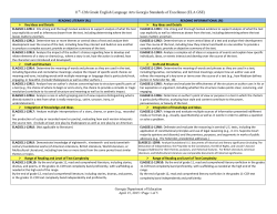 11th-12th Grade English Language Arts Georgia Standards of