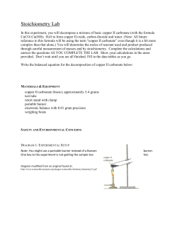 Lab Handout: Decomposition of Copper II Carbonate