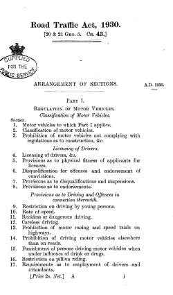 Road Traffic Act, 1930.