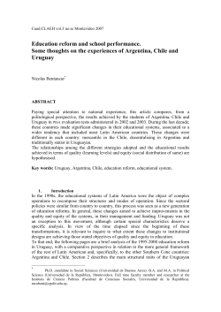 Education reform and school performance. Some thoughts on the