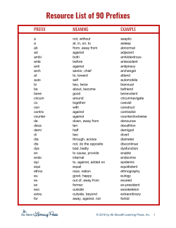 Resource List of 90 Prefixes