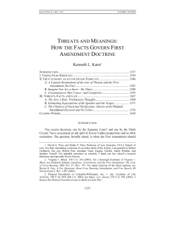 threats and meanings: how the facts govern first amendment doctrine