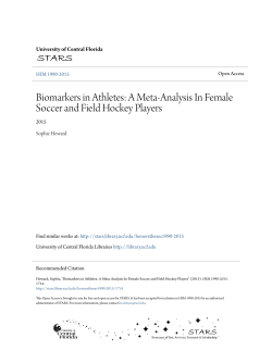 Biomarkers in Athletes: A Meta-Analysis In Female Soccer and Field