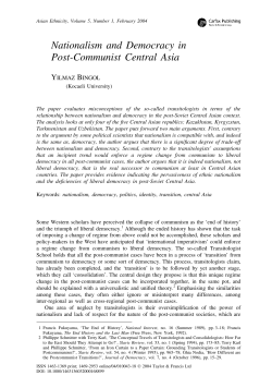 Nationalism and Democracy in Post