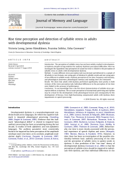 Rise Time and Syllable Stress in Dyslexia