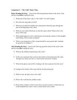 Assignment 2 &ndash; &ldquo;The Veldt&rdquo; Music Video Before Reading the Story