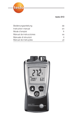 Testo PocketPro 810 Digital Surface Air Thermometer User Manual