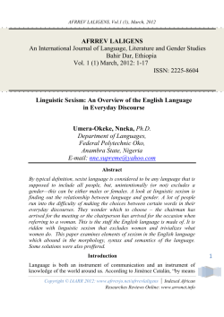 1 Linguistic Sexism - international association of african researchers