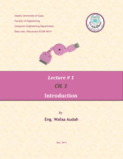 Lecture # 1 CH. 1 Introduction