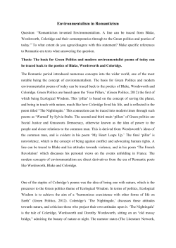 Environmentalism in Romanticism