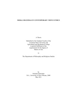 MORAL DILEMMAS IN CONTEMPORARY VIRTUE ETHICS A