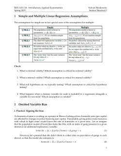 1 Simple and Multiple Linear Regression Assumptions 2 Omitted