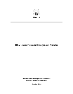 IDA Countries and Exogenous Shocks