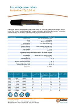 Low voltage power cables MarineLine YZp 0,6/1 kV
