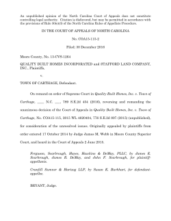 Quality Built Homes Inc., v Town of Carthage :: 2016 :: North