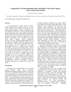 Comparative Leaf Decomposition Rates Including a Non