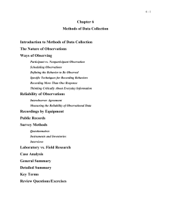 Chapter 6 Methods of Data Collection Introduction to