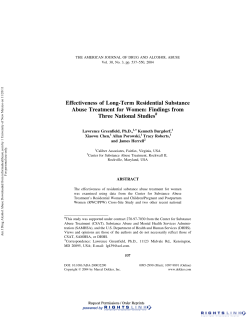 Effectiveness of Long‐Term Residential Substance
