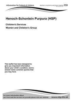 Henoch-Schonlein Purpura - Northern Lincolnshire and Goole NHS