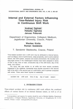 Internal and External Factors Influencing Time-Related Injury