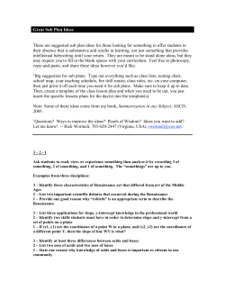 Great Sub Plan Ideas - New England League of Middle Schools