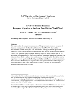 European Migration to Southern Brazil Before World War I