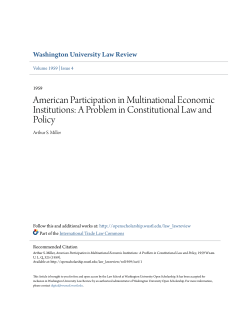 A Problem in Constitutional Law and Policy