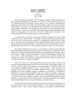 Negative Capability - Rev. Dr. Todd F. Eklof