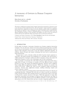 A taxonomy of Gestures in Human Computer