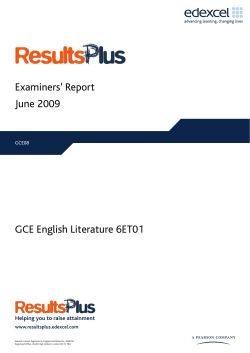 Examiner report - Unit 1 (6ET01) - June 2009