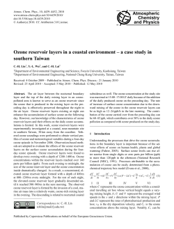 Ozone reservoir layers in a coastal environment