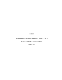 Lessons learned in engineering development for Major Projects