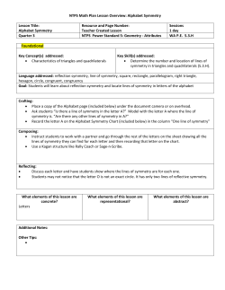 Symmetry with Alphabet Letters - NTPS Math Plan