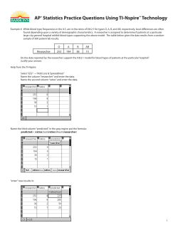 AP* Statistics Practice Questions Using TI-Nspire