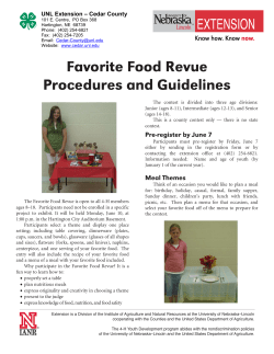 Favorite Food Revue Procedures and Guidelines