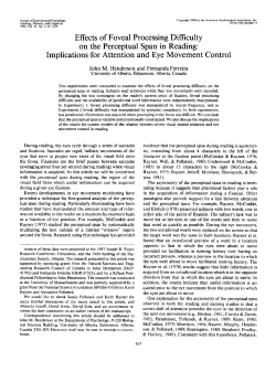 Effects of Foveal Processing Difficulty on the Perceptual Span in