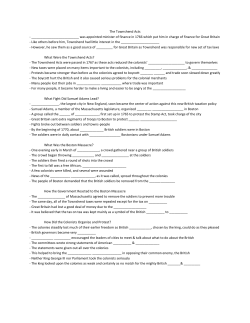 The Townshend Acts - Warren County Schools