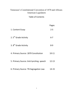 Tennessee`s Constitutional Convention of 1870