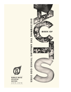 Acts Adventure Application Questions