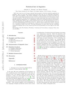 Statistical laws in linguistics