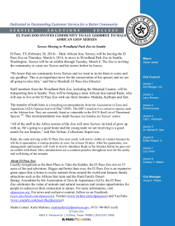 EL PASO ZOO INVITES COMMUNITY TO SAY GOODBYE TO MALE