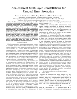 Non-coherent Multi-layer Constellations for Unequal Error Protection