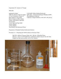 Experiment 20: Analysis of Vinegar Materials: graduated cylinder 6
