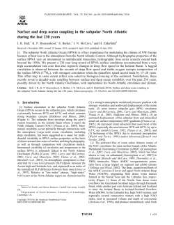Surface and deep ocean coupling in the subpolar North Atlantic