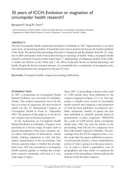 35 years of ICCH - International Union for Circumpolar Health