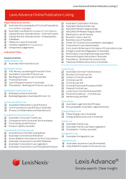 Lexis Advance Online Publication Listing