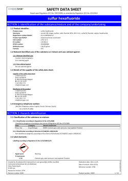SAFETY DATA SHEET sulfur hexafluoride