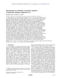 Heterogeneous ice nucleation on particles composed of humiclike
