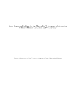 Some Homework Problems For the Material in &ldquo;A