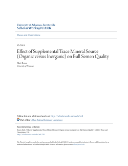 (Organic versus Inorganic) on Bull Semen Quality